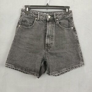 Zara Inditex Bermuda Shorts Womens 2 Black Dark Wash Denim‎ Cotton Casual Wear